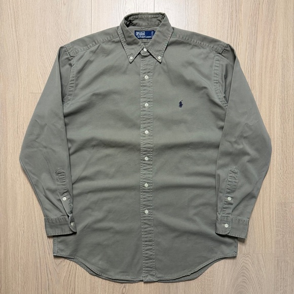 Polo Ralph Lauren Other - Vintage Polo Ralph Lauren Pony Long Sleeve Buttonup Shirt Mens Small Moss Green